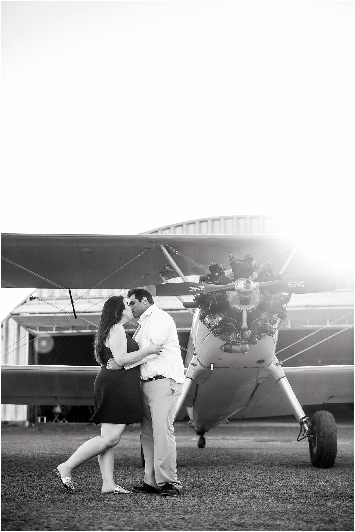 engagement photos with airplanes 